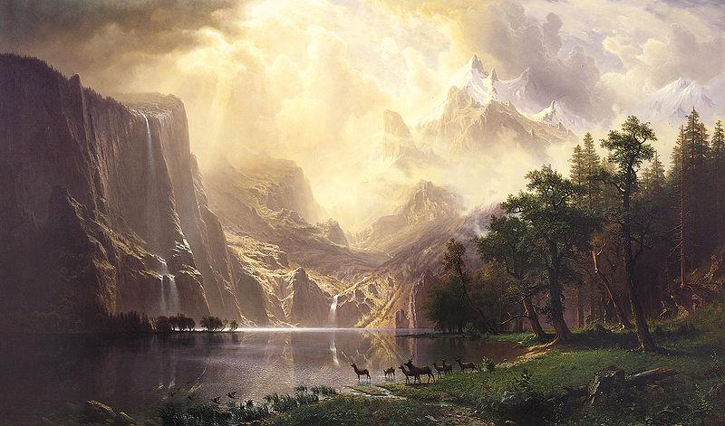Albert Bierstadt Among the Sierra Nevada Mountains, California oil painting image